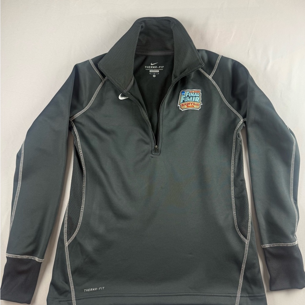 Nike Black and Gray Therma-Fit Quarter-Zip Pullover with Final Four Patching u